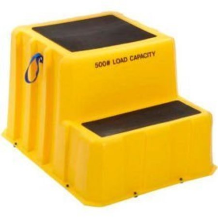 US ROTO MOLDING 2 Step Nestable Plastic Step Stand - Yellow 26"W x 33"D x 20"H - NST-2 YEL NST-2 YEL